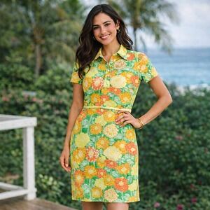 VTG 1960's Lilly Pulitzer Sportswear Division Floral Shift Polo Dress XS/S Rare